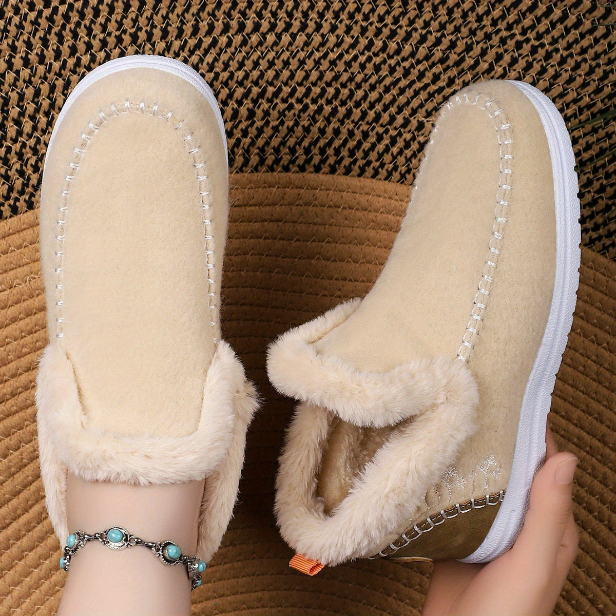 Women's Orthopedic Fleece Slip-On Boots
