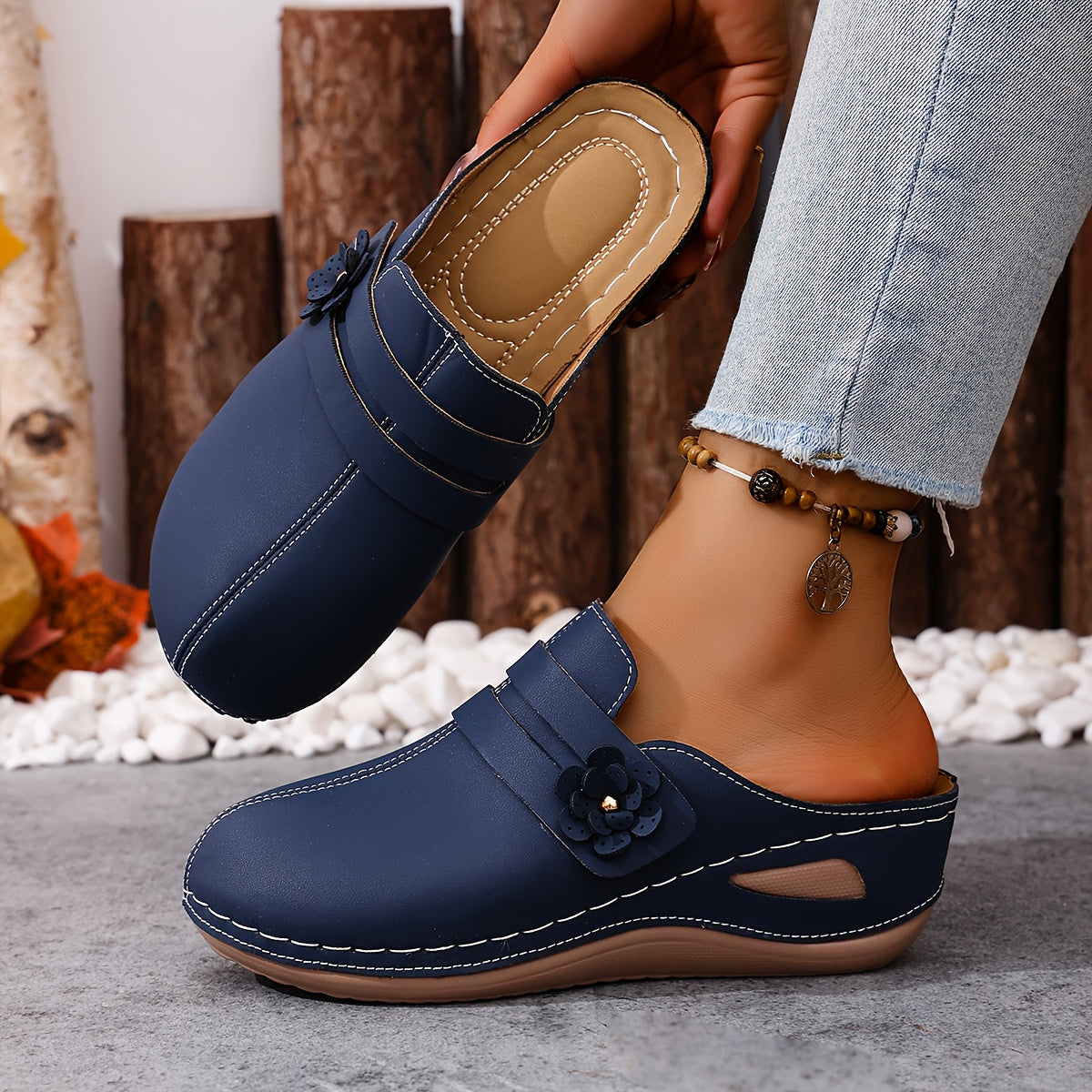 Wide Toe Orthopedic Comfort Mules.