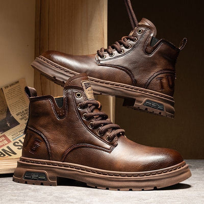 Men’s Orthopedic Leather Boots – Anti-Slip, Durable, All-Day Comfort